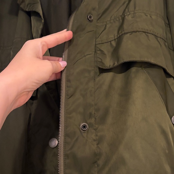 Free People We The Free Dark Green Oversized Bomber Jacket - Picture 3 of 4